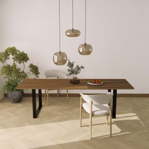 Tafel Madison Walnut (R30011) O frame Zwart