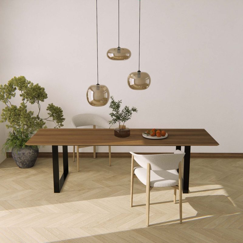 Tafel madison walnut (r30011) o frame zwart